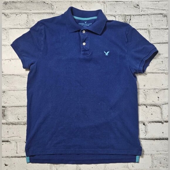 American Eagle Men's Polo Shirt Embroidered Logo Classic Fit - Picture 3 of 7
